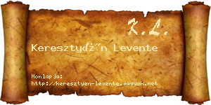 Keresztyén Levente névjegykártya