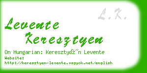 levente keresztyen business card